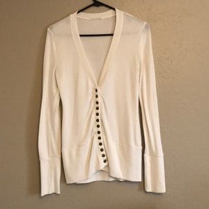 White Button up Cardigan